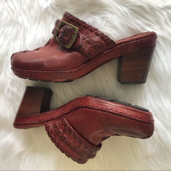Frye Shoes - Frye Candy Lace Slip On Heels All Leather SZ 7.5M